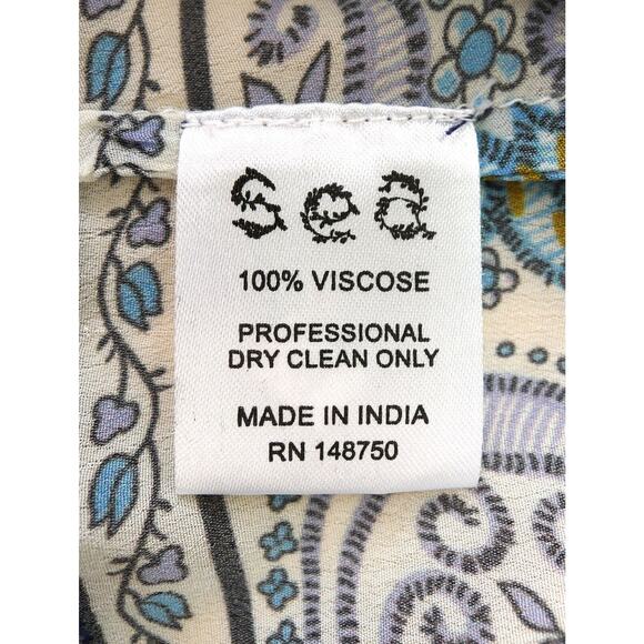 SEA NEW YORK Penelope Paisley Tiered Viscose Midi Dress Net-A-Porter XS $395 - Picture 10 of 12